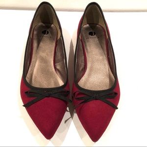 Cute Jessica flat red wine coloured pointed shoe